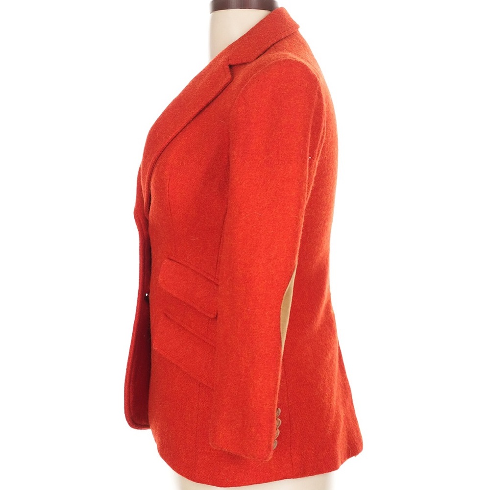 Evan-Picone Red Wool Blazer with Elbow Patches Size 10 - Picture 4 of 8